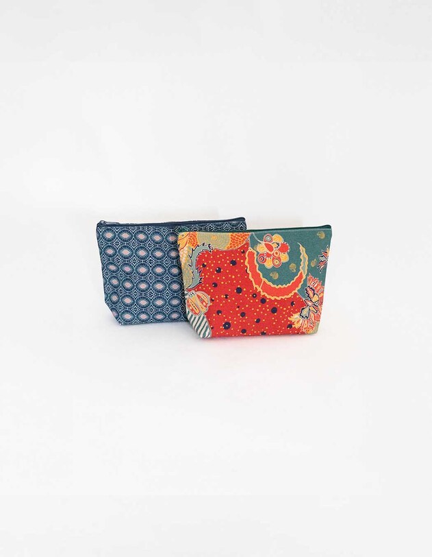 Grande pochette coton zipp&eacute;e imprim&eacute; La Fianc&eacute;e