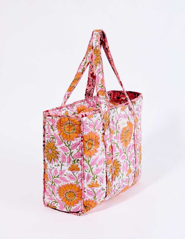 Sac cabas matelass&eacute; zipp&eacute; imprim&eacute; La Fianc&eacute;e