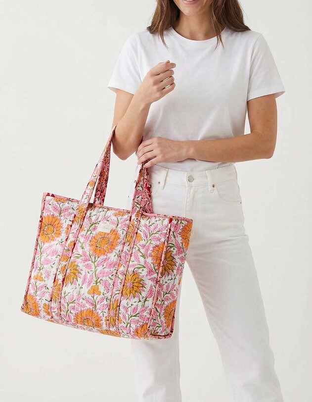 Sac cabas matelass&eacute; zipp&eacute; imprim&eacute; La Fianc&eacute;e