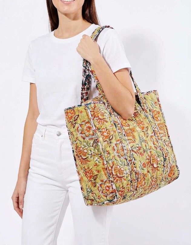 Sac cabas matelass&eacute; zipp&eacute; imprim&eacute; La Fianc&eacute;e
