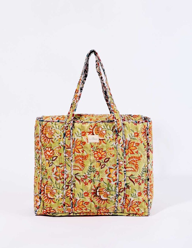 Sac cabas matelass&eacute; zipp&eacute; imprim&eacute; La Fianc&eacute;e
