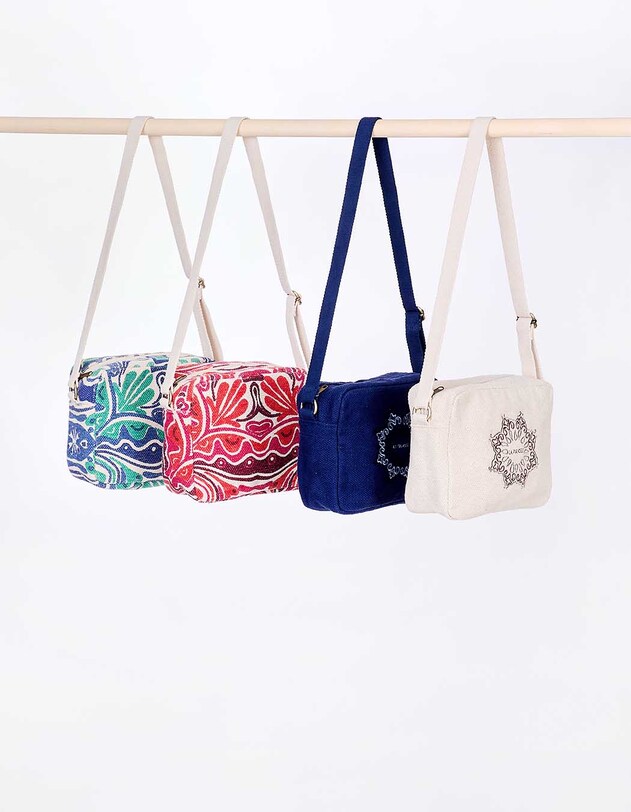 Petit sac rectangulaire en coton imprim&eacute; La Fianc&eacute;e