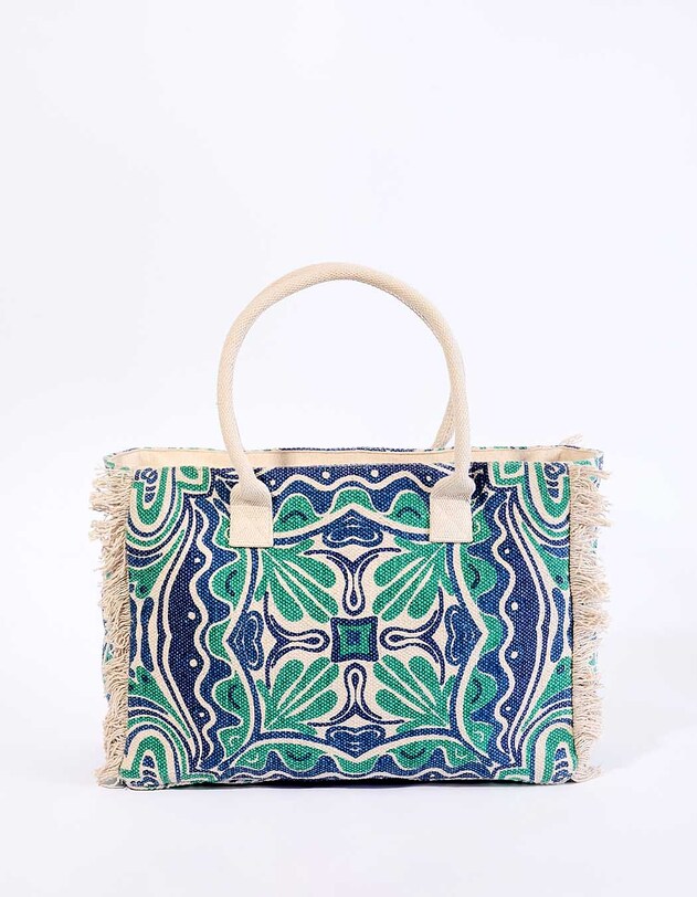Grand sac cabas imprim&eacute; en coton imprim&eacute; La Fianc&eacute;e
