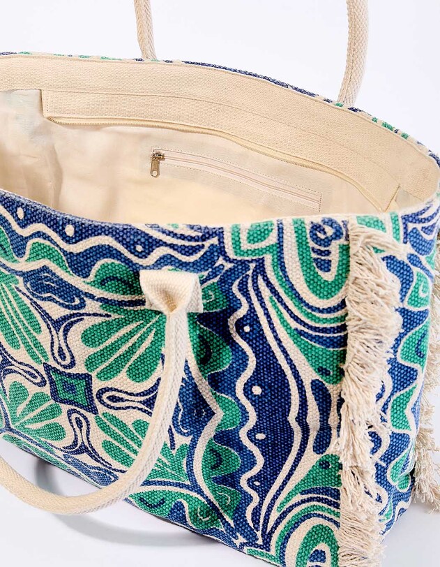 Grand sac cabas imprim&eacute; en coton imprim&eacute; La Fianc&eacute;e