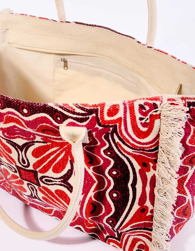 Grand sac cabas imprim&eacute; en coton imprim&eacute; La Fianc&eacute;e