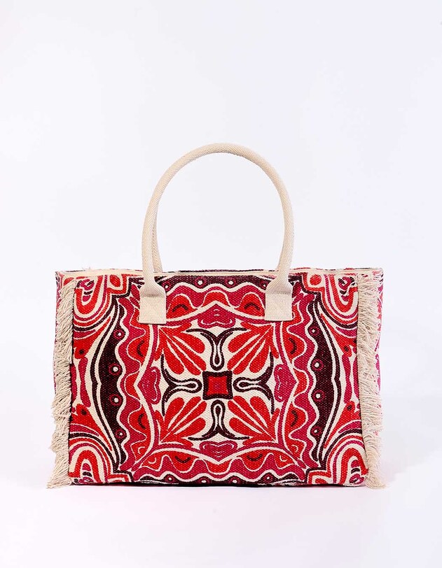 Grand sac cabas imprim&eacute; en coton imprim&eacute; La Fianc&eacute;e