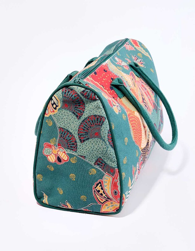 Grand sac week-end coton zipp&eacute; imprim&eacute; La Fianc&eacute;e