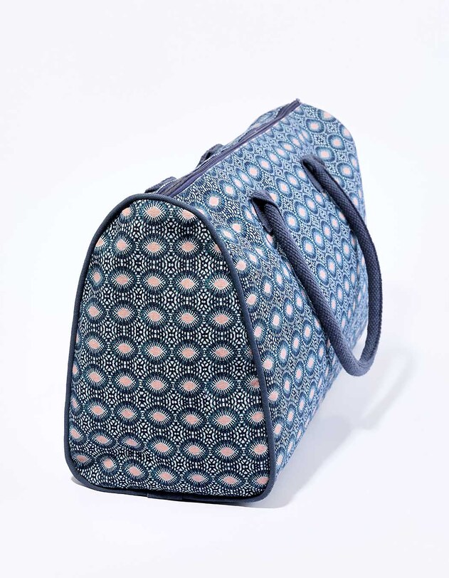 Grand sac week-end coton zipp&eacute; imprim&eacute; La Fianc&eacute;e
