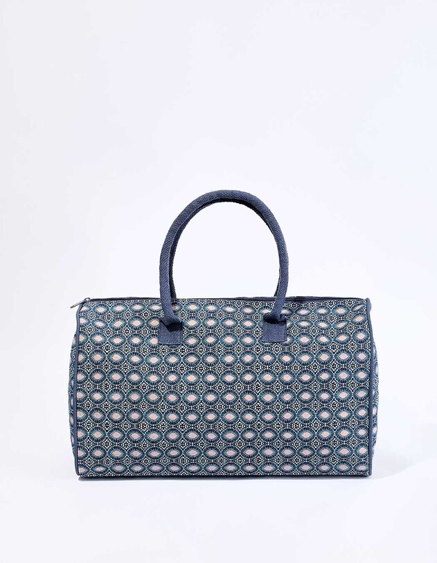 Grand sac week-end coton zipp&eacute; imprim&eacute; La Fianc&eacute;e