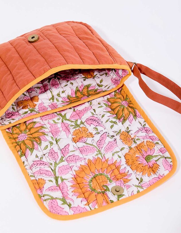 Petit sac besace matelass&eacute; coton imprim&eacute; La Fianc&eacute;e