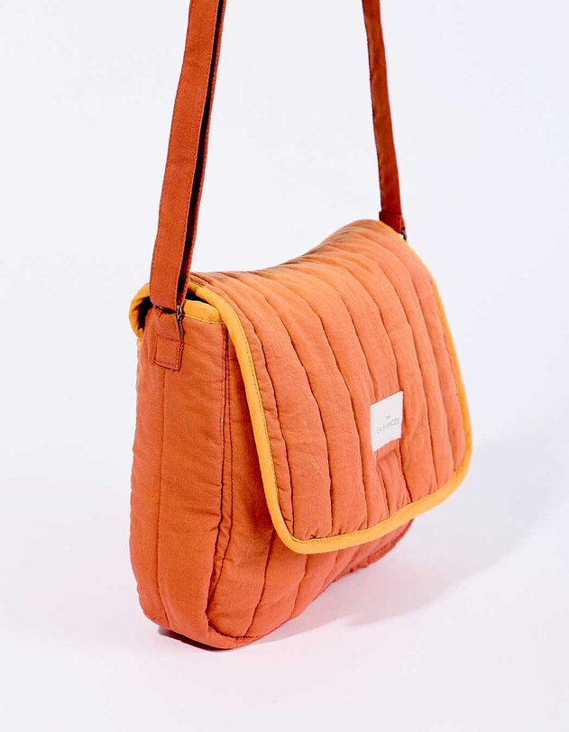 Petit sac besace matelass&eacute; coton imprim&eacute; La Fianc&eacute;e