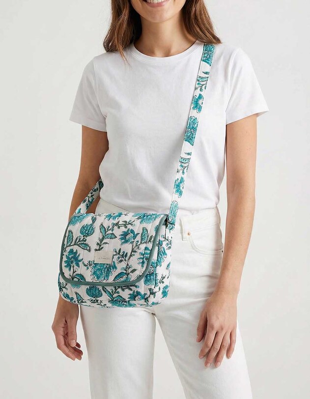 Petit sac besace matelass&eacute; coton imprim&eacute; La Fianc&eacute;e
