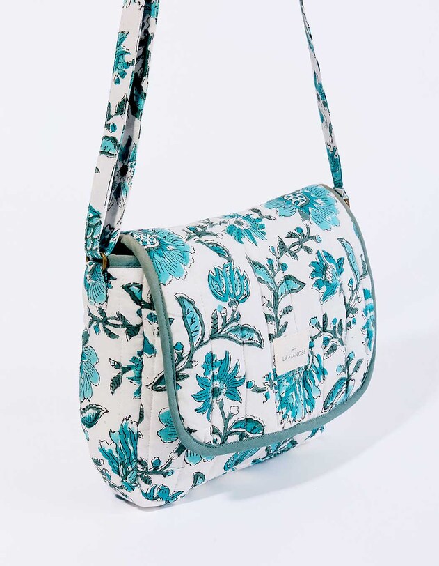Petit sac besace matelass&eacute; coton imprim&eacute; La Fianc&eacute;e