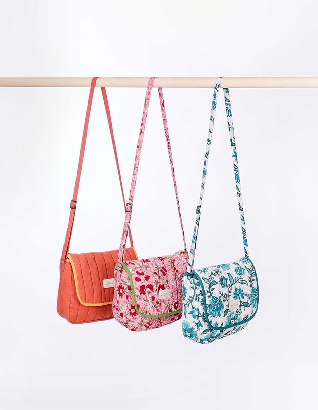 Petit sac besace matelass&eacute; coton imprim&eacute; La Fianc&eacute;e