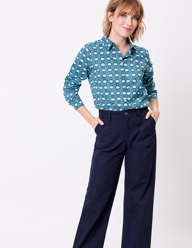 Chemise droite voile de coton bio imprim&eacute; La Fianc&eacute;e