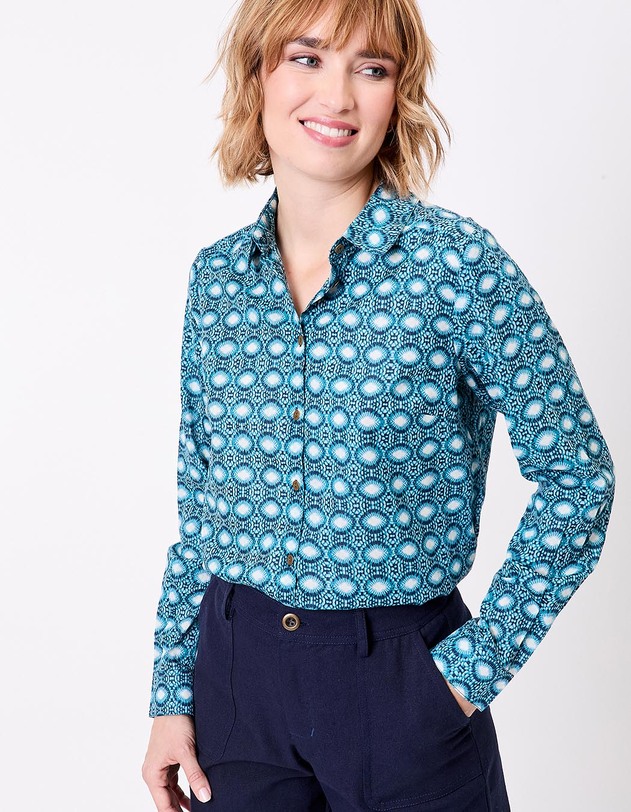 Chemise droite voile de coton bio imprim&eacute; La Fianc&eacute;e