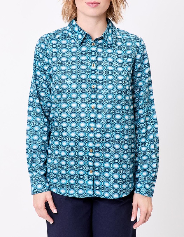 Chemise droite voile de coton bio imprim&eacute; La Fianc&eacute;e