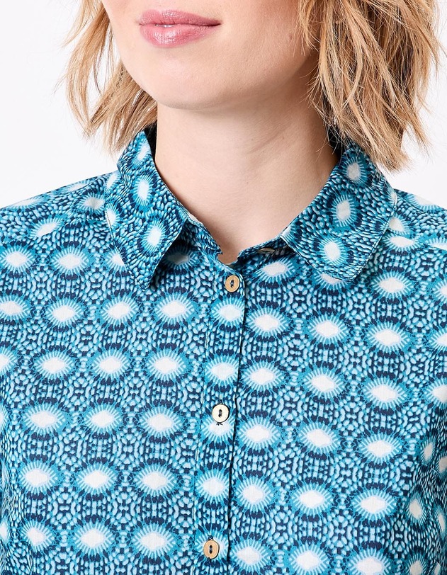 Chemise droite voile de coton bio imprim&eacute; La Fianc&eacute;e