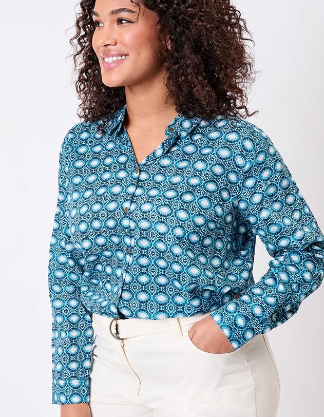 Chemise droite voile de coton bio imprim&eacute; La Fianc&eacute;e