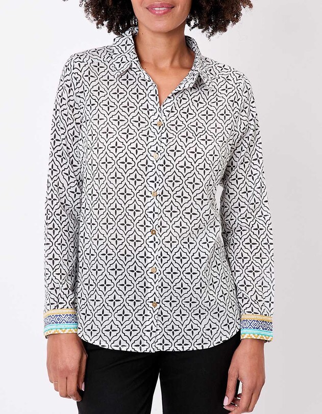 Chemise droite voile de coton bio imprim&eacute; La Fianc&eacute;e