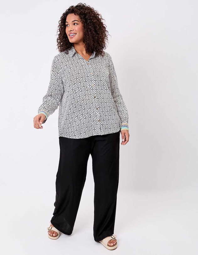 Chemise droite voile de coton bio imprim&eacute; La Fianc&eacute;e