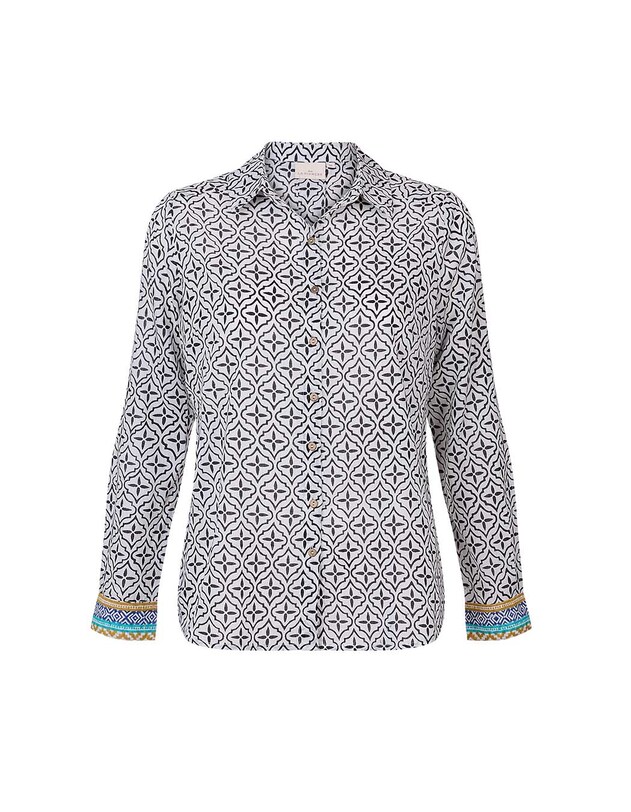 Chemise droite voile de coton bio imprim&eacute; La Fianc&eacute;e