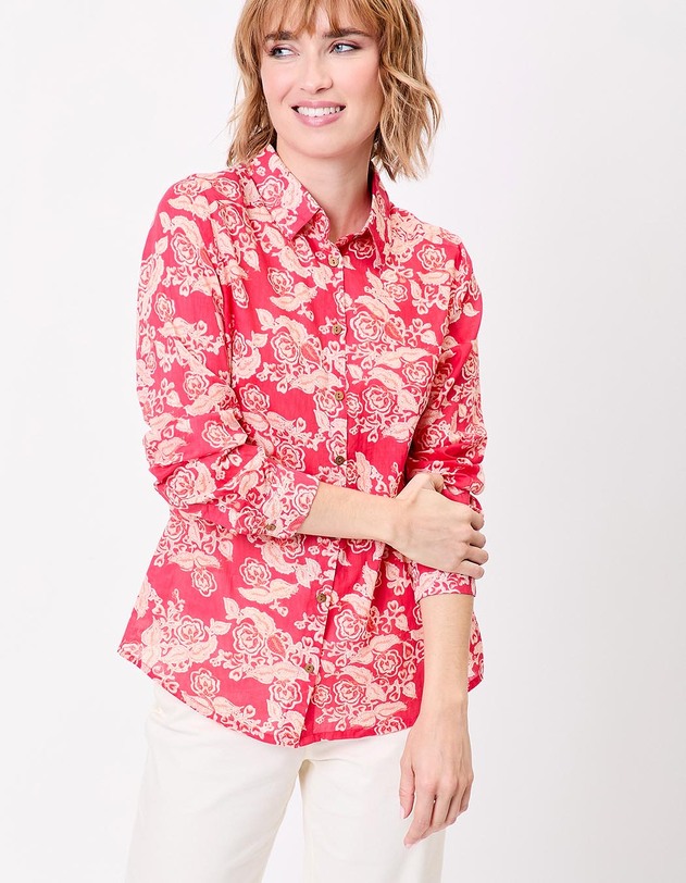 Chemise droite voile de coton bio imprim&eacute; La Fianc&eacute;e