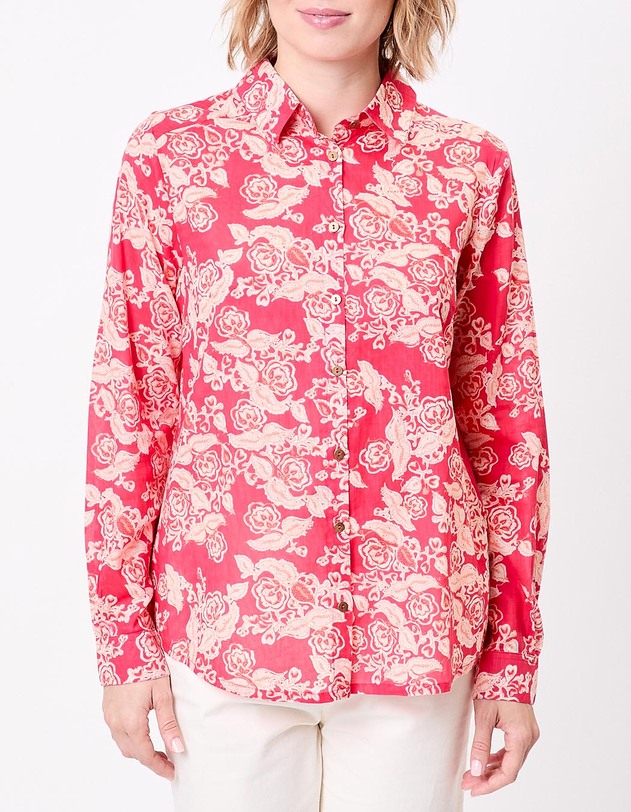 Chemise droite voile de coton bio imprim&eacute; La Fianc&eacute;e