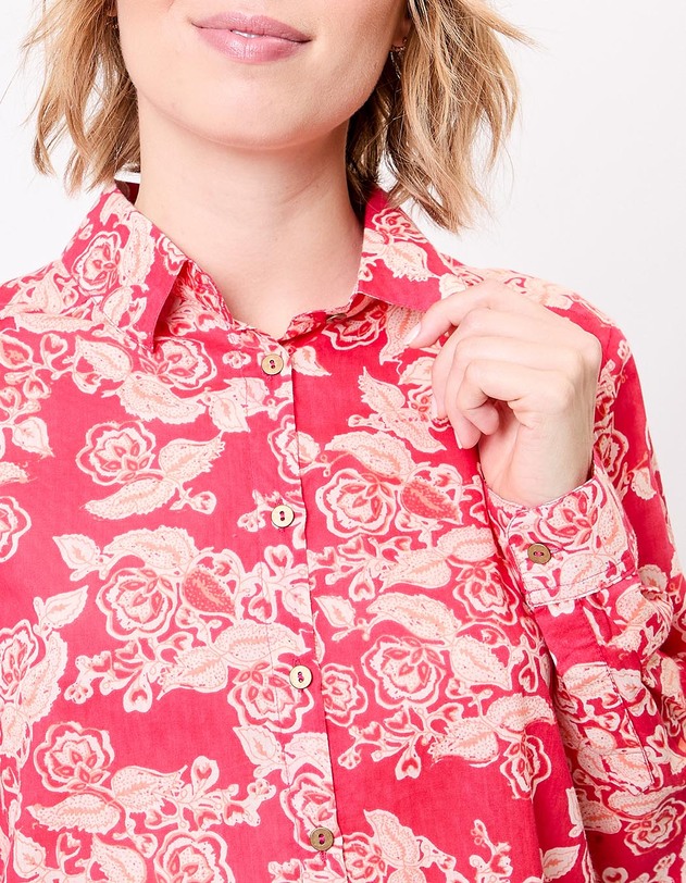 Chemise droite voile de coton bio imprim&eacute; La Fianc&eacute;e