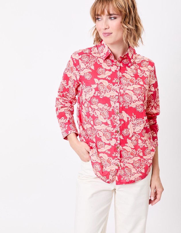 Chemise droite voile de coton bio imprim&eacute; La Fianc&eacute;e