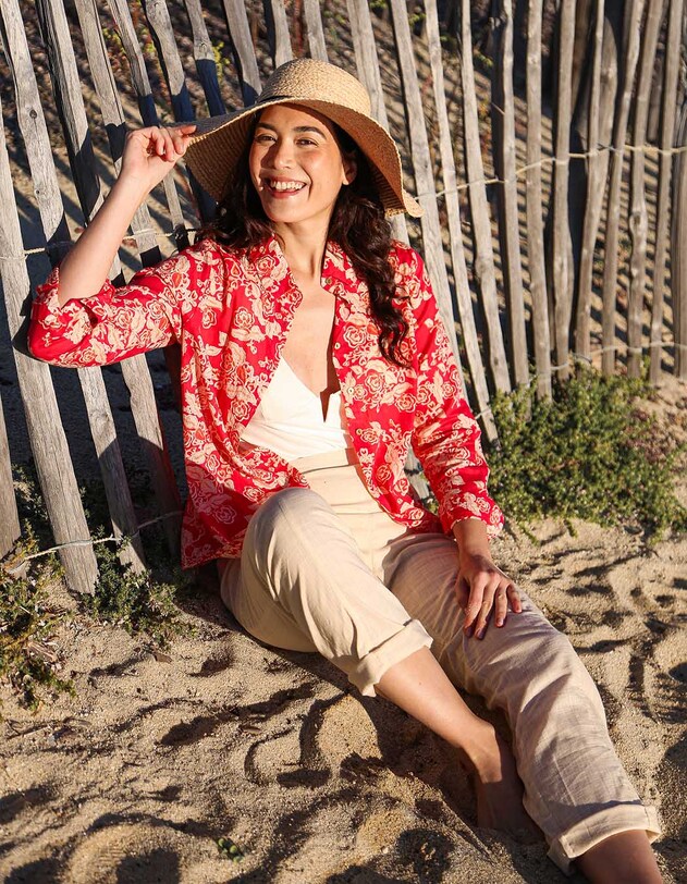 Chemise droite voile de coton bio imprim&eacute; La Fianc&eacute;e