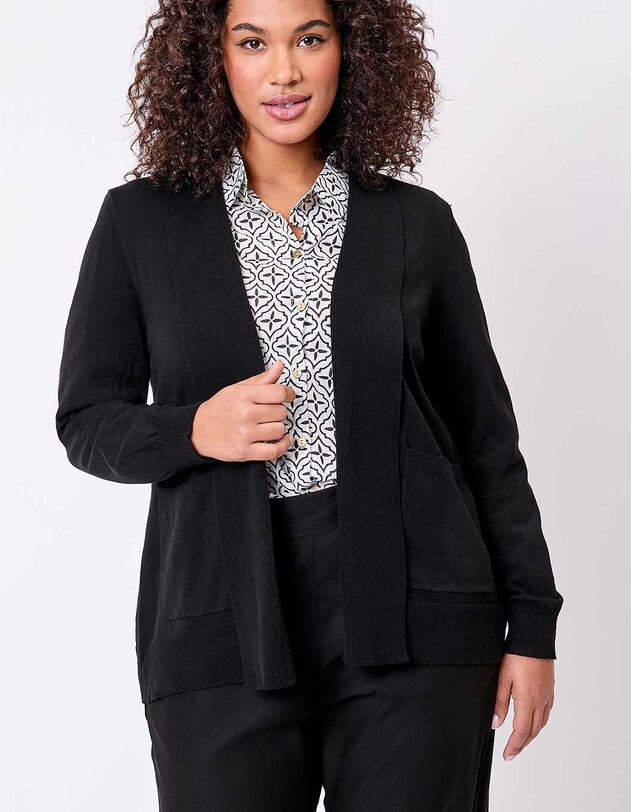 Gilet long col ch&acirc;le uni imprim&eacute; La Fianc&eacute;e