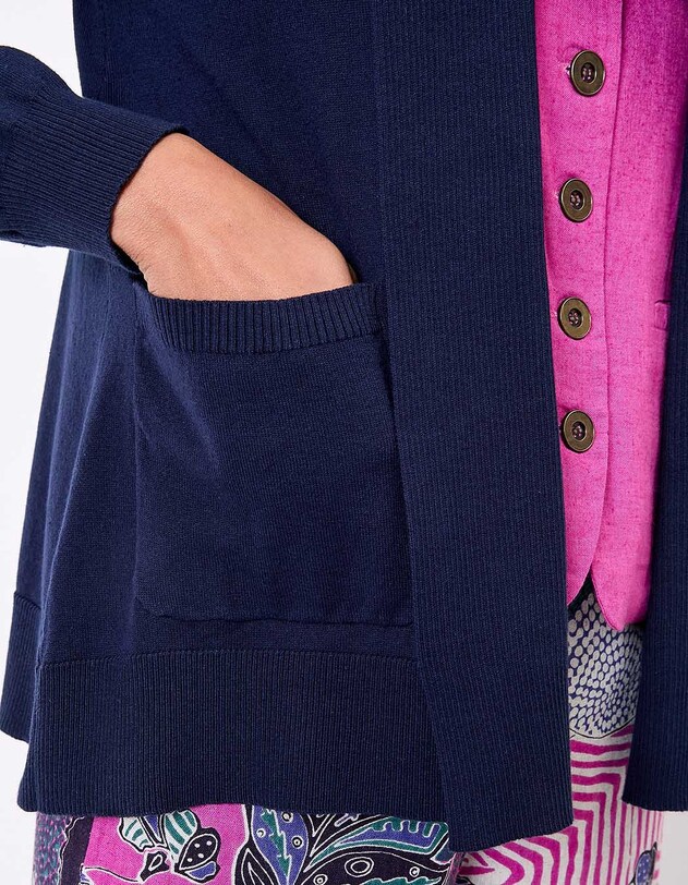 Gilet long col ch&acirc;le uni imprim&eacute; La Fianc&eacute;e