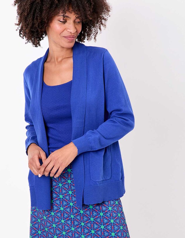 Gilet long col ch&acirc;le uni imprim&eacute; La Fianc&eacute;e