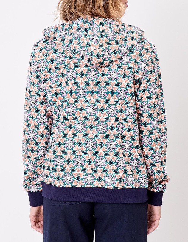 Sweat femme &agrave; capuche coton bio imprim&eacute; La Fianc&eacute;e