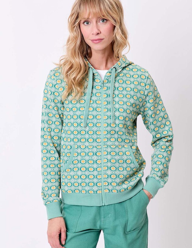 Sweat femme &agrave; capuche coton bio imprim&eacute; La Fianc&eacute;e