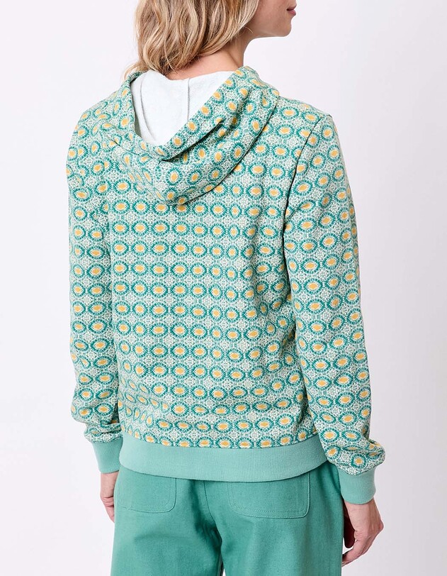 Sweat femme &agrave; capuche coton bio imprim&eacute; La Fianc&eacute;e