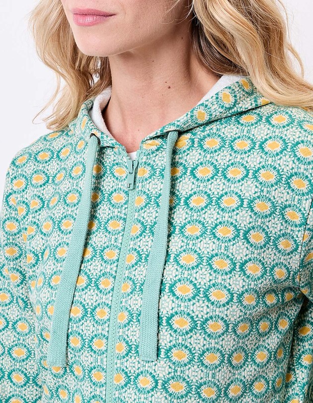 Sweat femme &agrave; capuche coton bio imprim&eacute; La Fianc&eacute;e