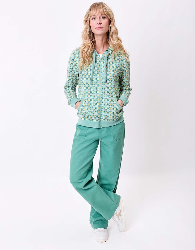 Sweat femme &agrave; capuche coton bio imprim&eacute; La Fianc&eacute;e