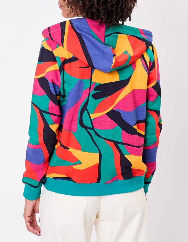 Sweat femme &agrave; capuche coton bio imprim&eacute; La Fianc&eacute;e