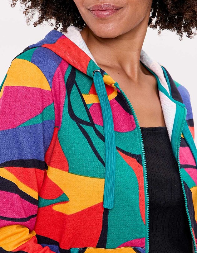 Sweat femme &agrave; capuche coton bio imprim&eacute; La Fianc&eacute;e