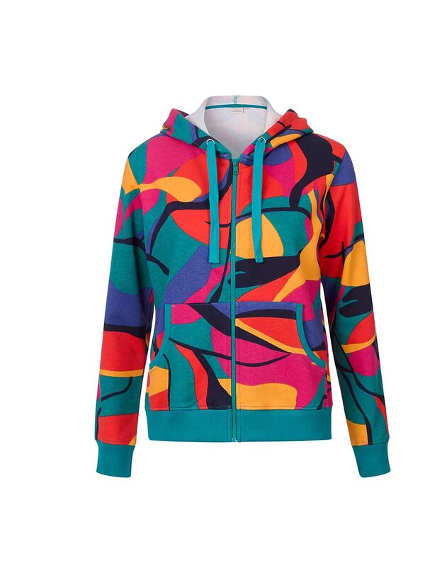 Sweat femme &agrave; capuche coton bio imprim&eacute; La Fianc&eacute;e
