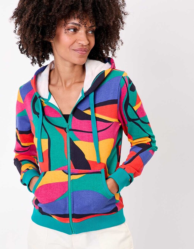 Sweat femme &agrave; capuche coton bio imprim&eacute; La Fianc&eacute;e