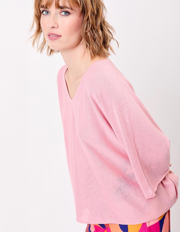 Pull uni en maille fine et l&eacute;g&egrave;re imprim&eacute; La Fianc&eacute;e