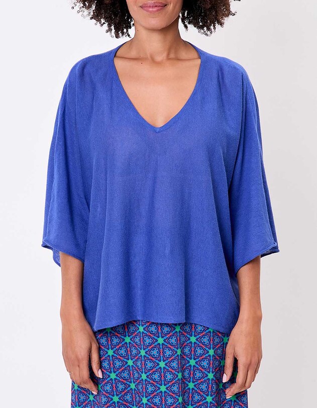 Pull uni en maille fine et l&eacute;g&egrave;re imprim&eacute; La Fianc&eacute;e