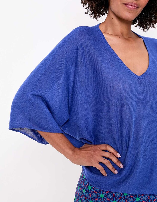 Pull uni en maille fine et l&eacute;g&egrave;re imprim&eacute; La Fianc&eacute;e