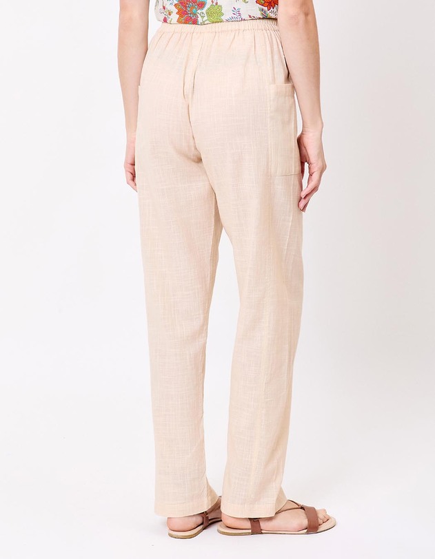Pantalon coton bio droit avec poches imprim&eacute; La Fianc&eacute;e