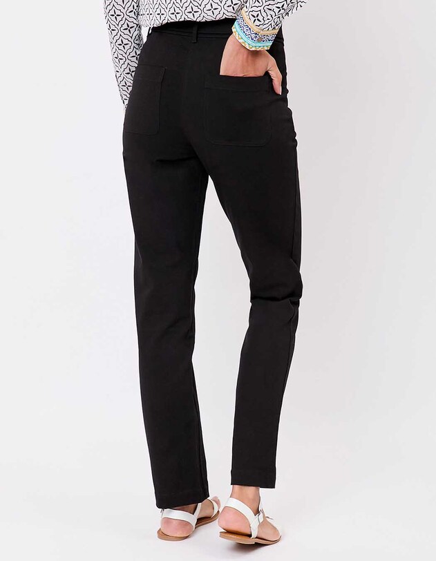 Pantalon ajust&eacute; coton stretch ceintur&eacute; imprim&eacute; La Fianc&eacute;e