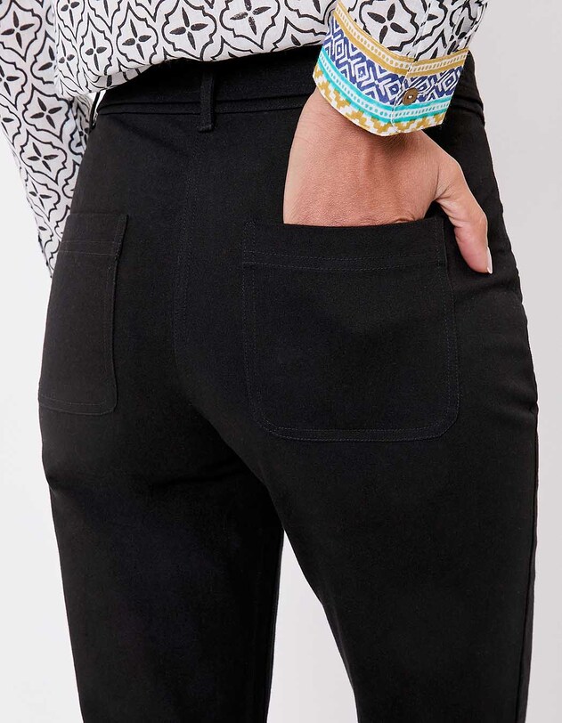 Pantalon ajust&eacute; coton stretch ceintur&eacute; imprim&eacute; La Fianc&eacute;e