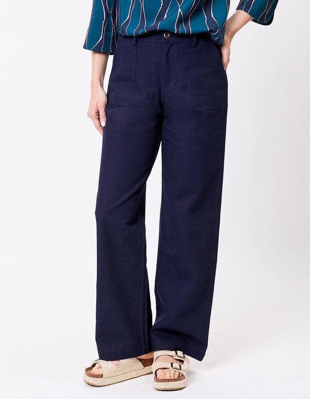 Pantalon droit coton bio &eacute;pais imprim&eacute; La Fianc&eacute;e